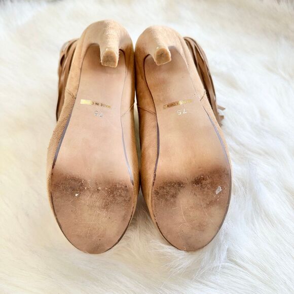 Jeffrey Campbell Platform Studded Suede Booties in Tan Size 7.5 - Picture 7 of 9